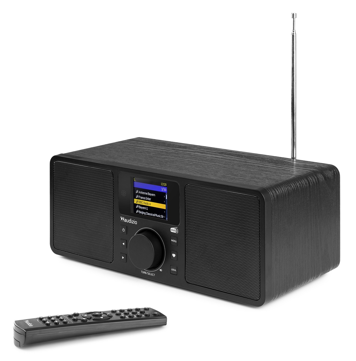 Roma, WiFi Internet radio con batteria integrata e display a colori, colore nero