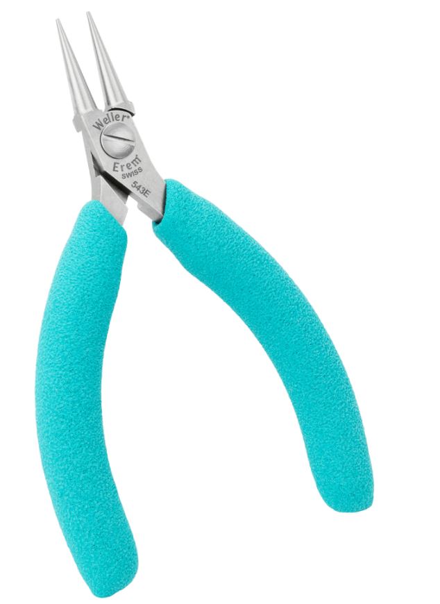 Pinze a becco tondo con ganasce lisce ad alta precisione, 543E Weller