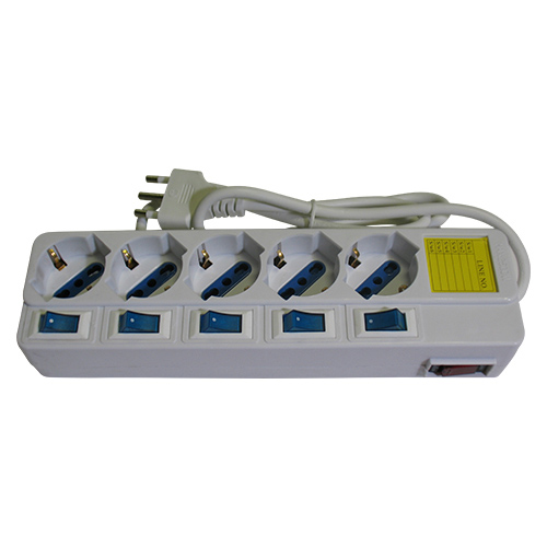 Multipresa bianca n5 prese con interruttori singoli MKC