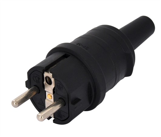 Spina tipo tedesco 16A/250V~ nera