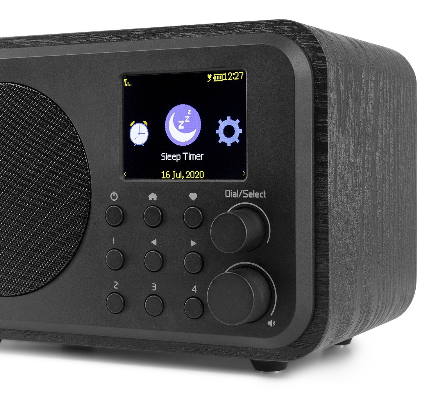 Venezia, WiFi Internet radio, batteria integrata e display a colori, colore nero