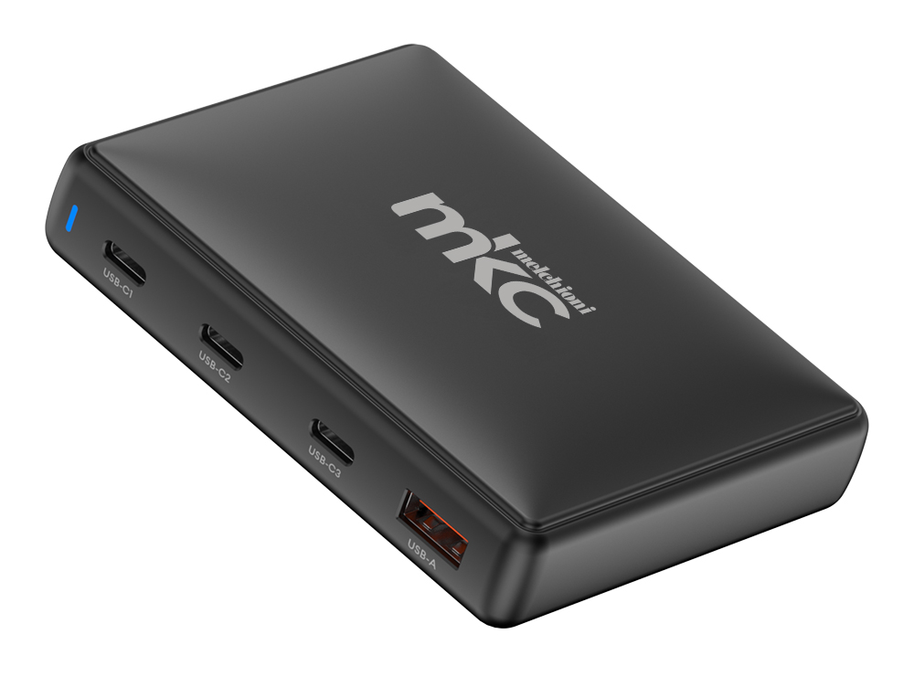 USB GAN 140W PD Charger 3 USB-C + 1 USB-A Black