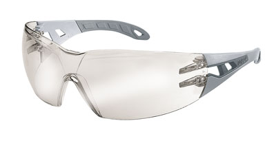 Pheos glasses, grey frame, silver mirrored lenses