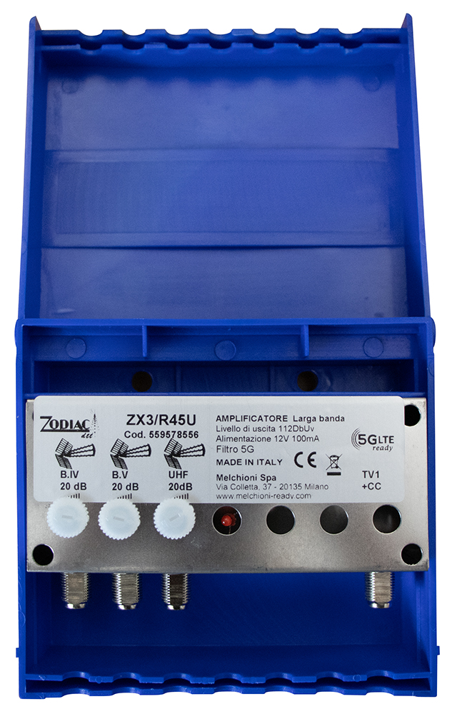 ZX3/R45U - 5G Free DVB-T2 Mast Amplifier with 3 Inputs, Bands: IV - B.V - UHF