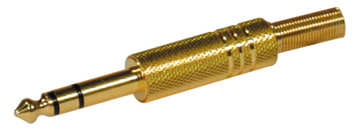 433329562 Plug stereo golden  6,3 mm with cable guide