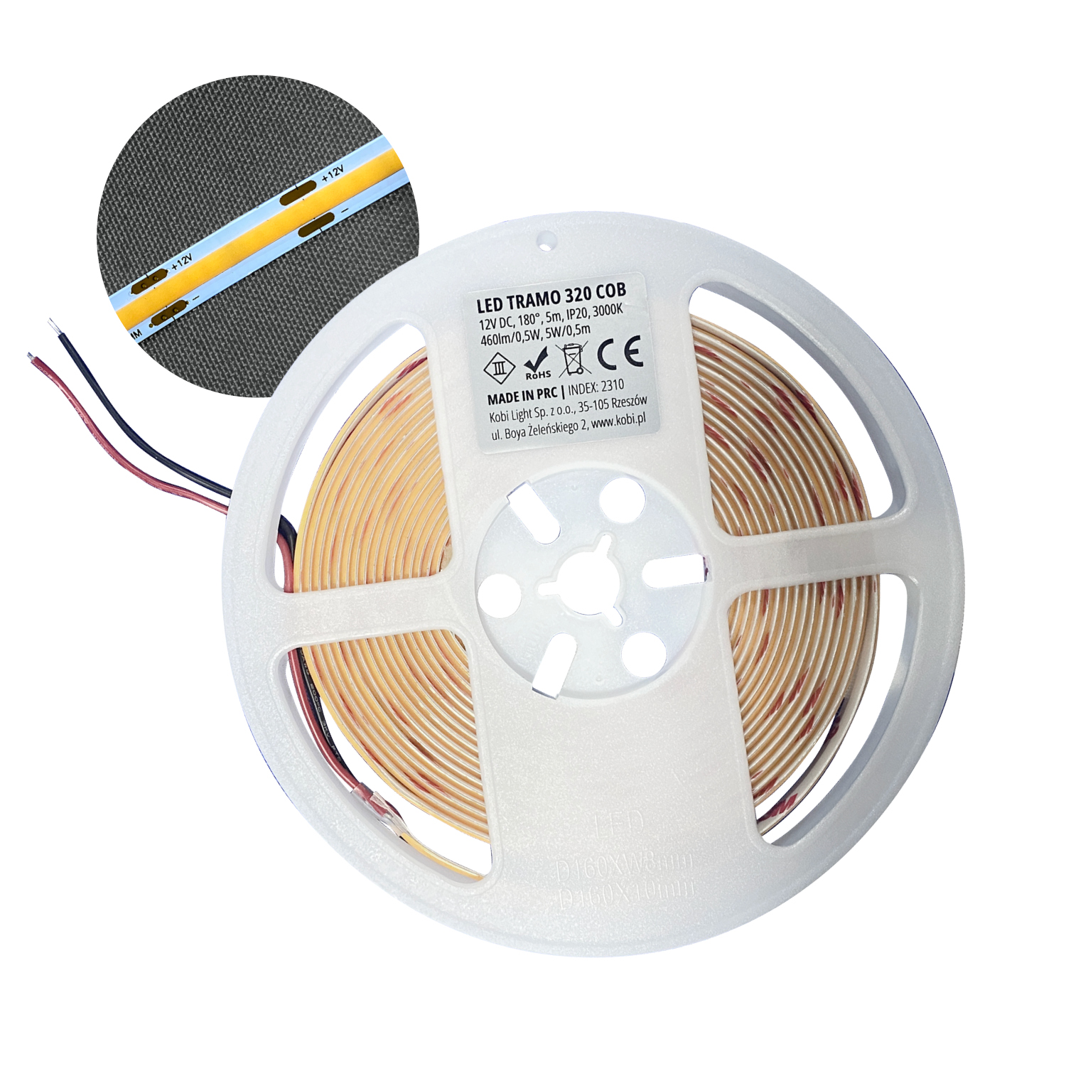 COB LED Strip 320LED 12V IP20 3000K
