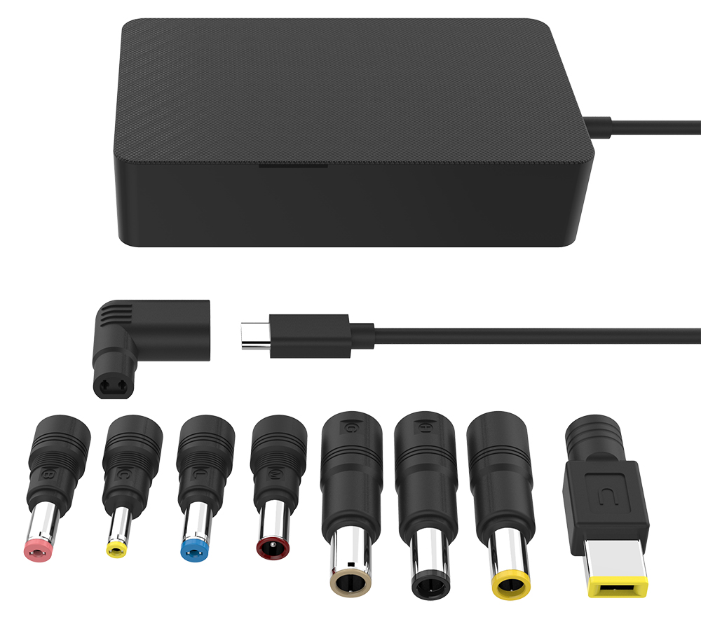 Alimentatore TA09C4 universale per notebook, 90W 12V-20V con USB n. 8 plug e USB-C