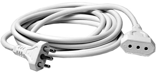 Prolunga elettrica bianca spina 10a-presa 10a 3mt 3x0,75mmq  MKC