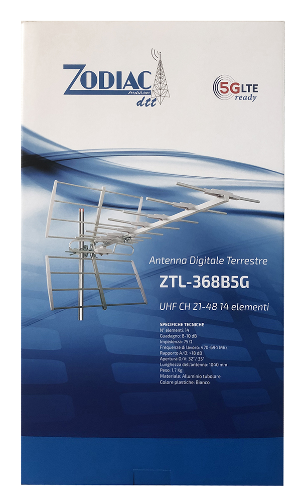 Antenna UHF 14 elementi 5G Free mod. ZTL-368B5G