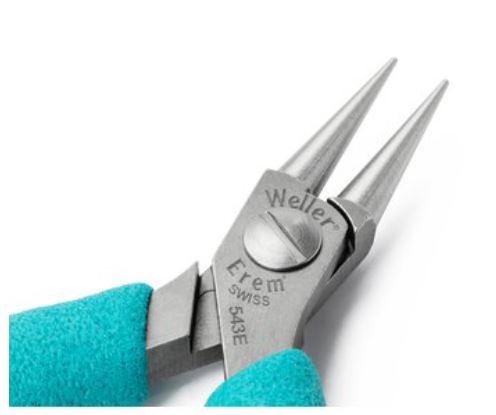 Pinze a becco tondo con ganasce lisce ad alta precisione, 543E Weller
