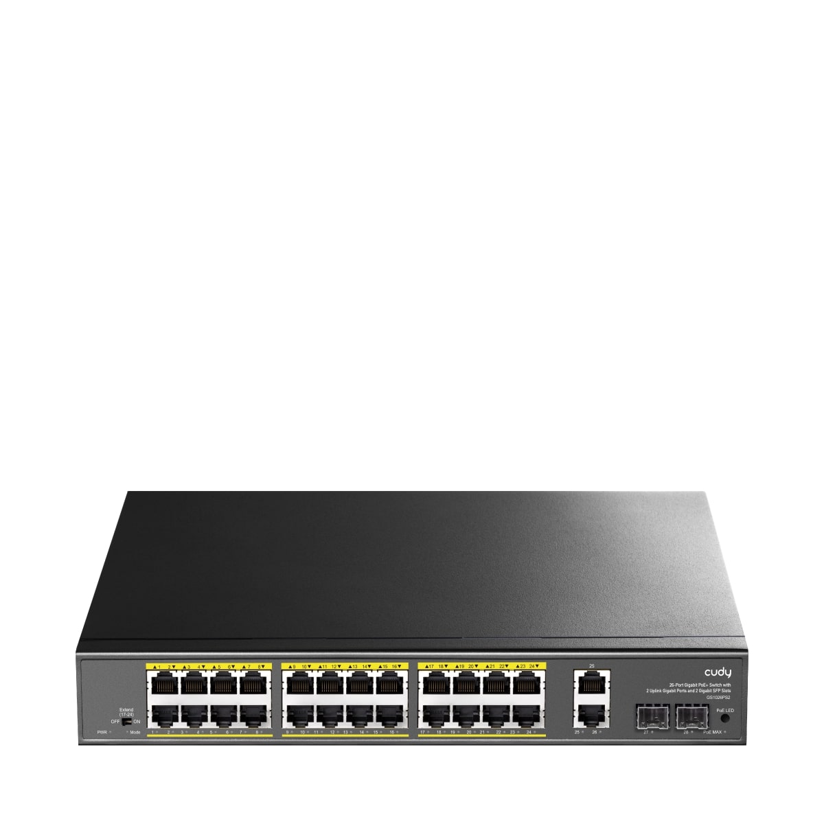 GS1026PS2 - 24-Port Gigabit PoE+ Switch with 2 Uplink Gigabit Ports and 2 Gigabit SFP Slots 300W