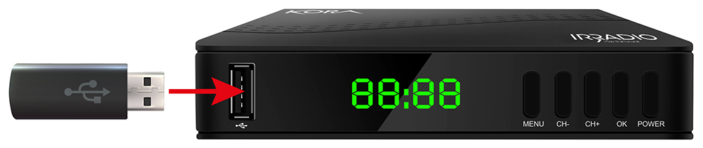 Decoder digitale terrestre IRRADIO KORA DTR-3341 dvb-t2 hevc h.265 60hz, 10bit