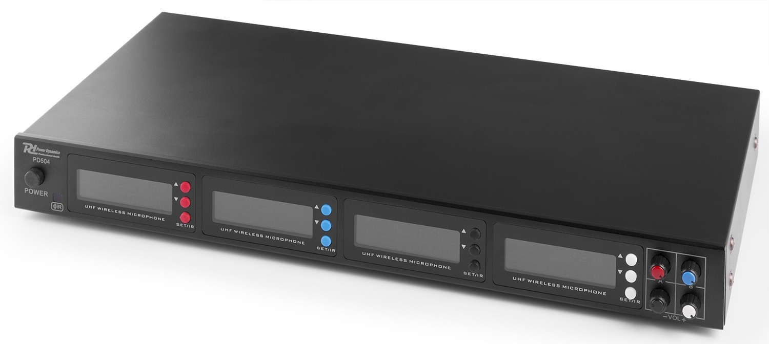 PD504B Set microfonico wireless in banda UHF 4 x 50 CH + 4 Bodypack