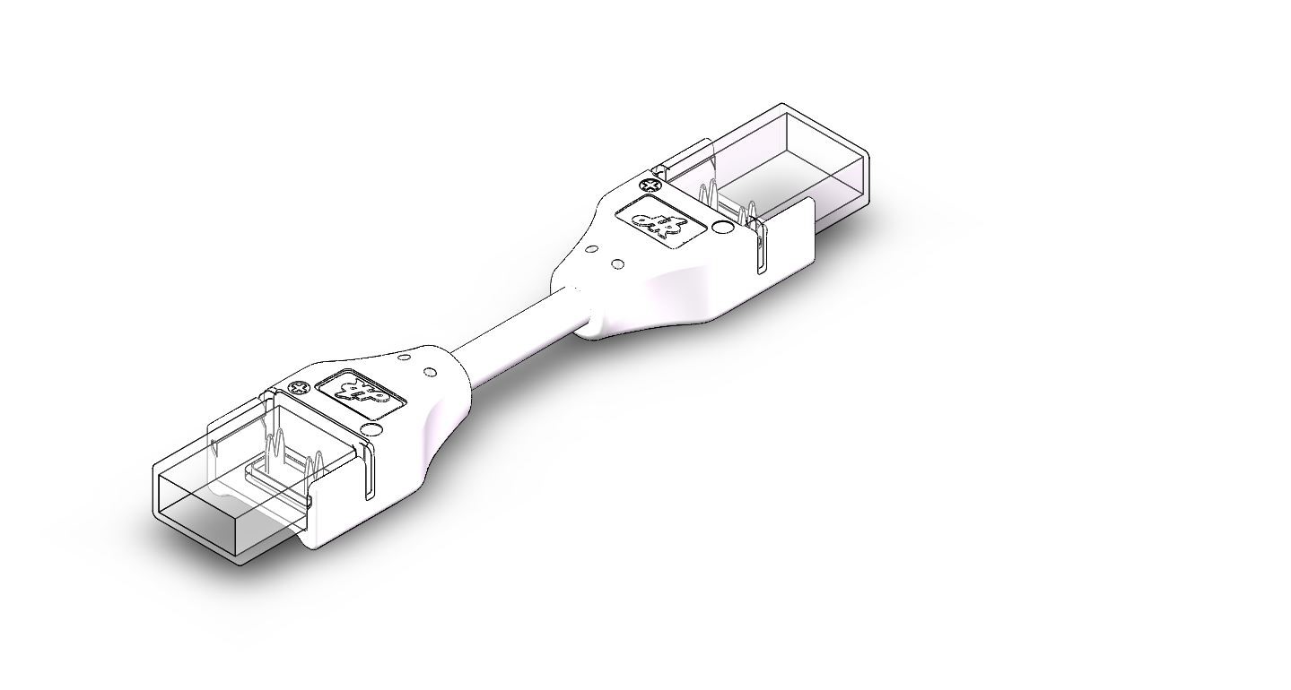 Connettore waterproof strip - strip con cavetto 17cm, board 8mm 2 pin IP65