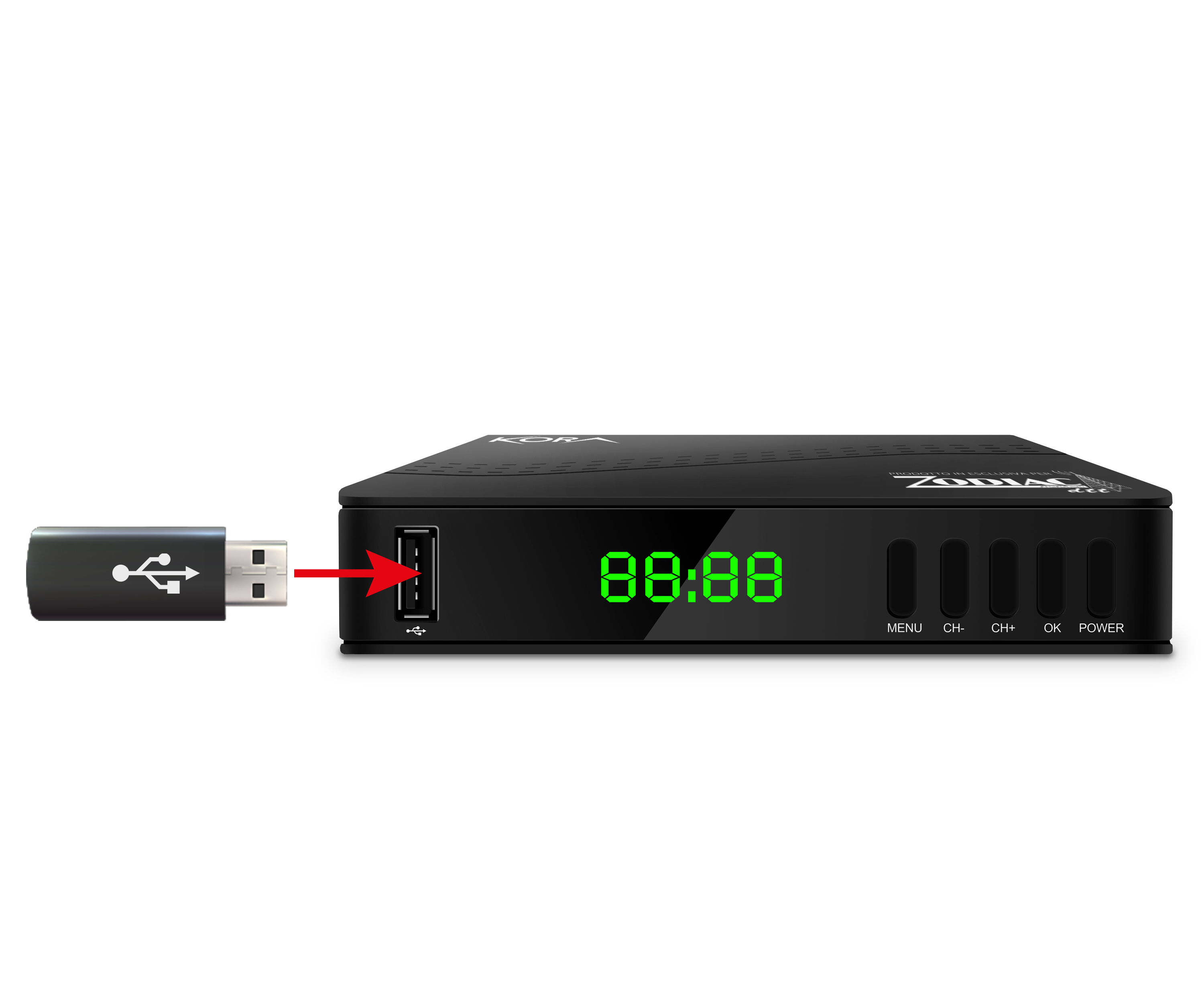 Zodiac Decoder Decoder digitale terrestre ZODIAC KORA DZR-3341 dvb-t2 hevc h.265 60hz ...