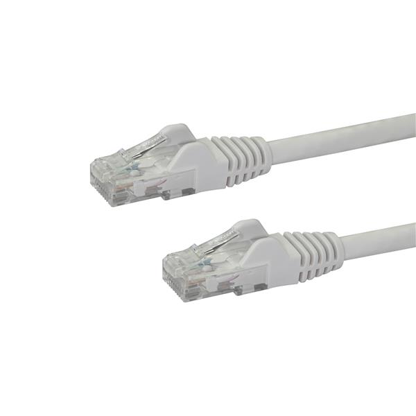 Startech.com N6PATC2MWH 2m CAT6 Ethernet Cable - White CAT 6 Gigabit Ethernet Wire -650MHz 100W PoE RJ45 UTP Network/Patch Cord Snagless w/Strain Relief Fluke Tested/Wiring is UL Certified/TIA (N6PATC2MWH)