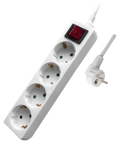 Multipresa a con interruttore 4 posizioni tipo F Schuko Spina Schuko 16A 250V~ Cavo da 1,5mt