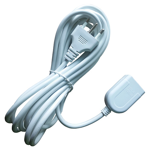 Prolunga elettrica bianca spina 16a-presa 10/16a  5mt cavo 3x1mmq  MKC