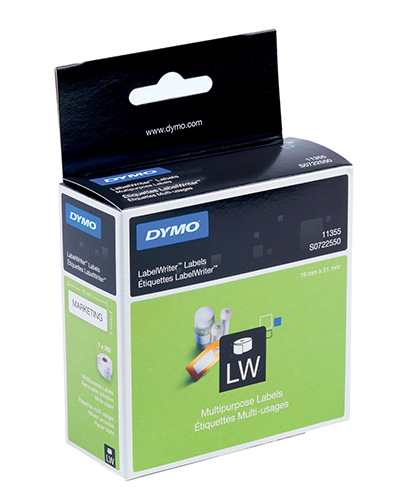 DYMO 470004334 Labels dymo lw multipurpose 19x51mm - white - 500 labels x 1 roll (s)