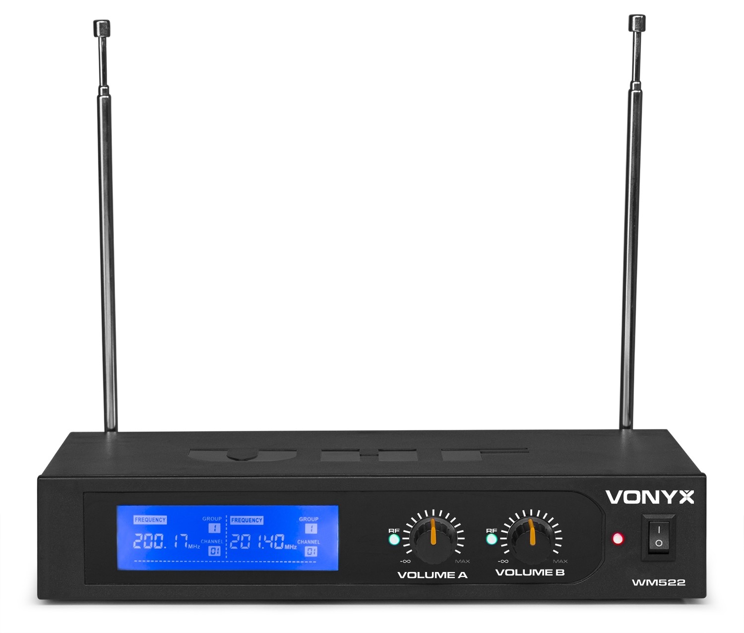 Set microfonico VHF con 2 Bodypack. In dotazione: clip + Archetto, mod. WM522B
