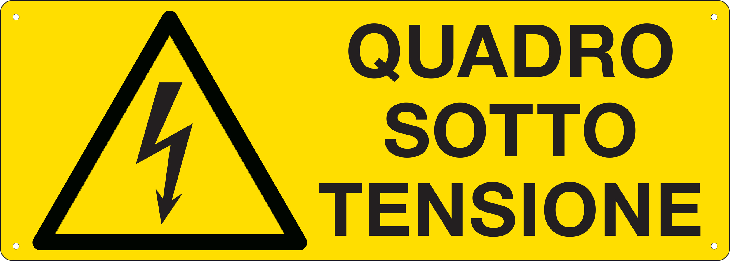 Cartello pericolo QUADRO SOTTO TENSIONE E1774K