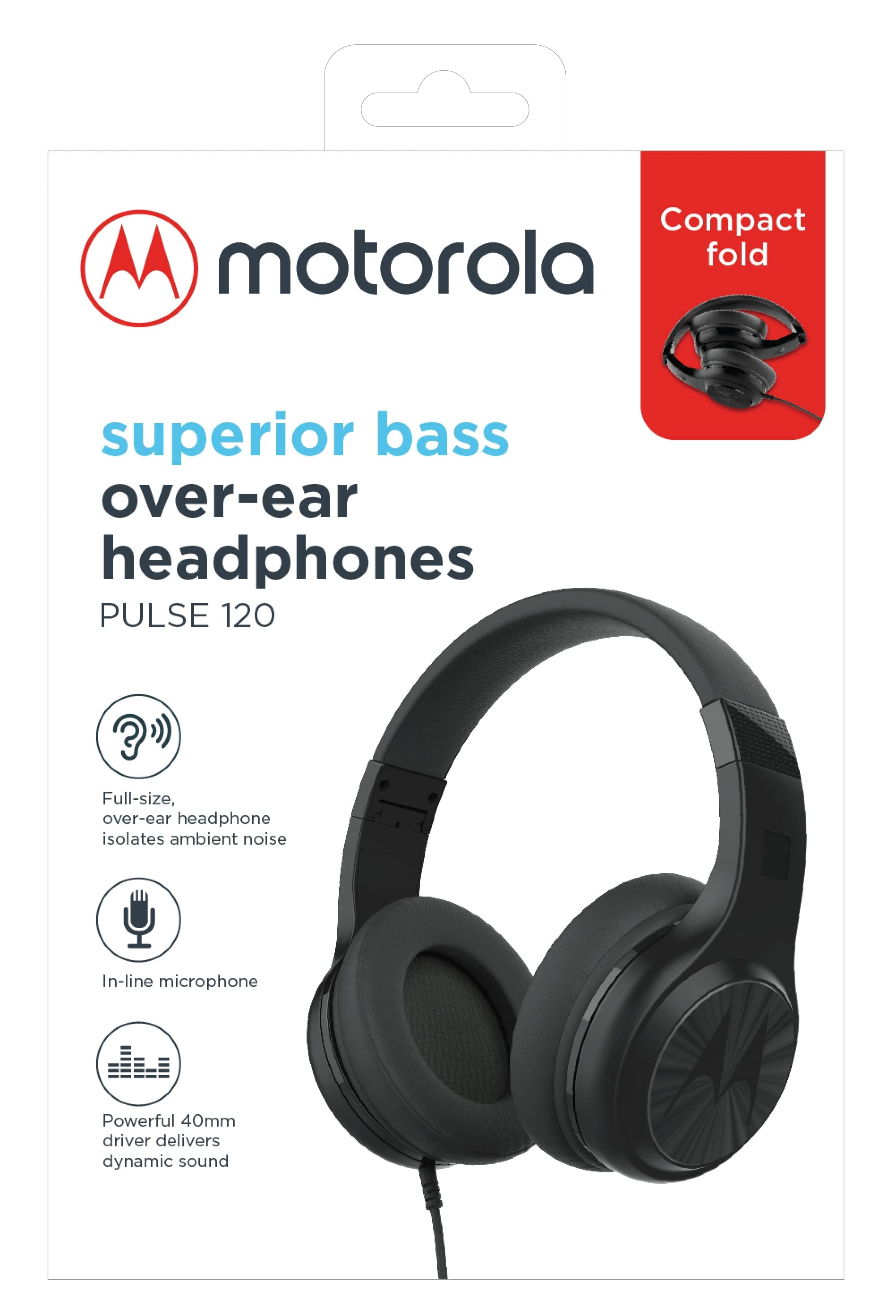 Cuffia stereo a filo Mod. Pulse 120 nera