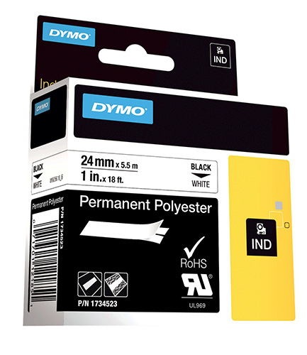 DYMO 470004128 Rhino 24 mm permanent polyester black on white