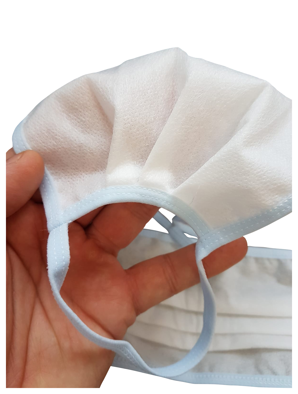 Mascherina facciale in tessuto lavabile a tre strati con elastici auricolari