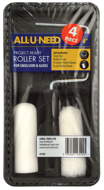 Set 4 rulli 4" per pittura, All-U-Need