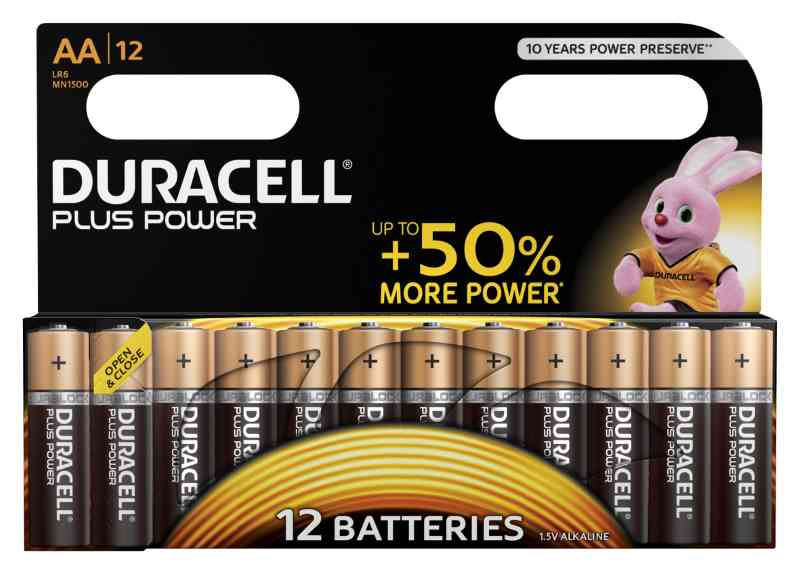 Duracell Plus Power Stilo (AA) in blister da 12 pile