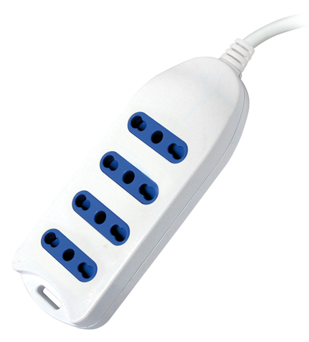 MKC 492517976 MultiSocket white n°4 sockets dual pitch 10/16a - plug  2p+t 16a