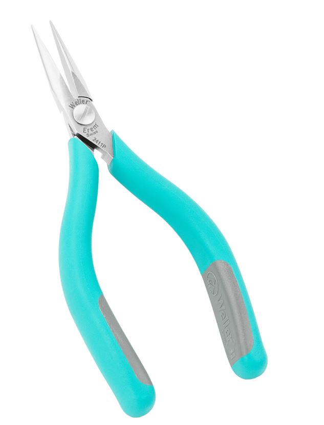 Pinze con becco ad ago e ganasce lisce, tonde, ad alta precisione, 2411P Weller