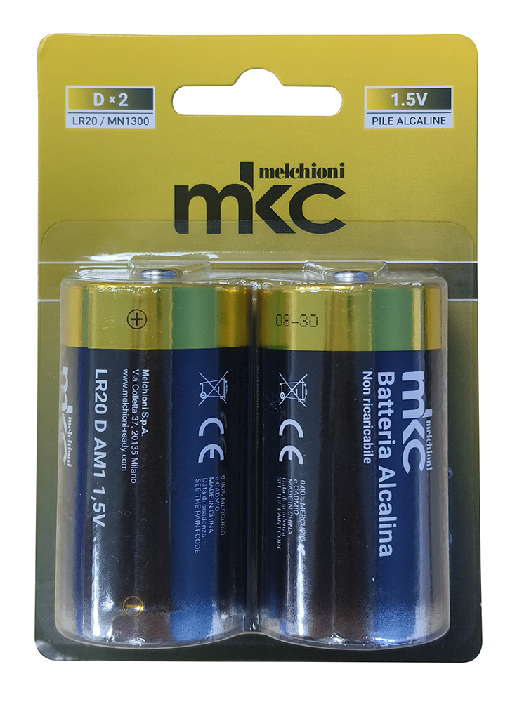 BATTERIA LR20 D ALCALINA MKC BLISTER 1 PZ