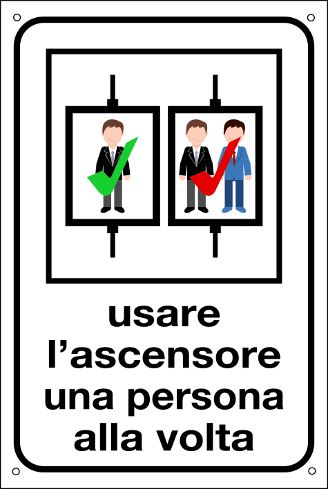 cart.usare l'ascens.una pers.alla volta 120x180