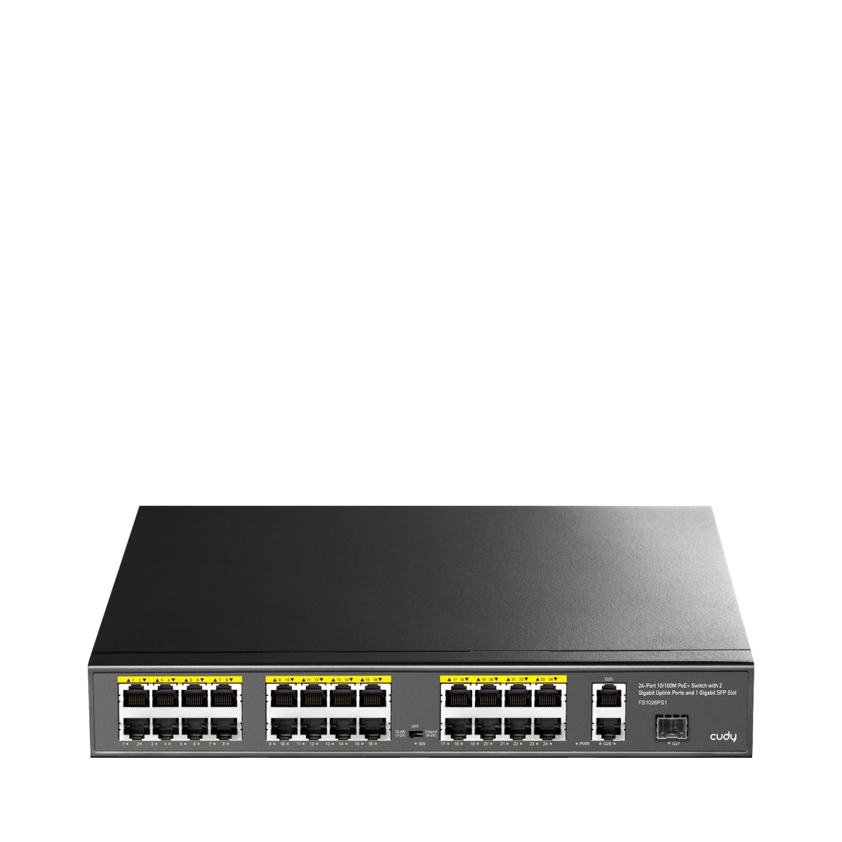 FS1026PS1 - 24-Port 10/100M PoE+ Switch with 2 Gigabit Port+ 1SFP 300W