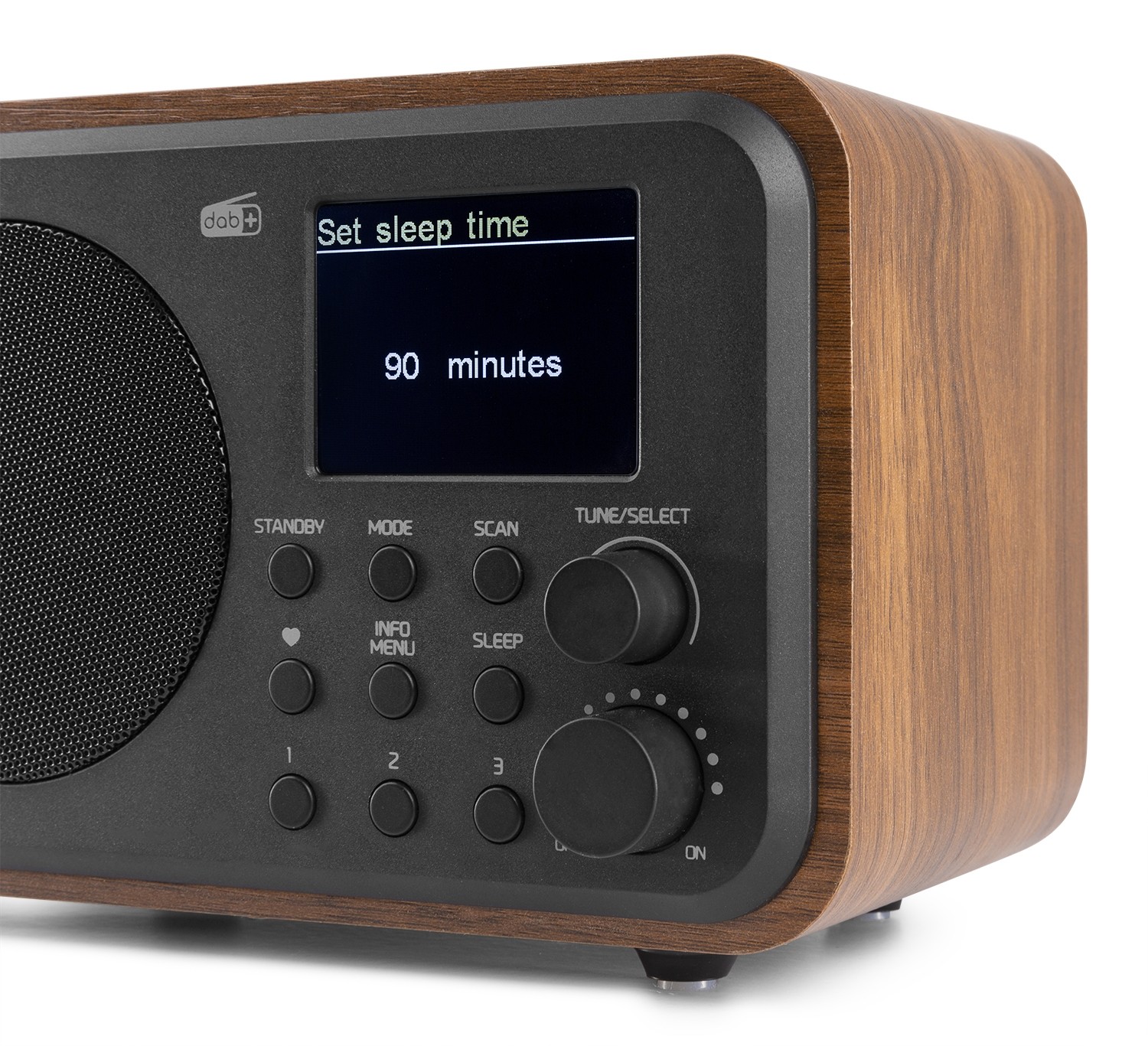 Milano, Radio DAB+/FM con batteria ricaricabile, BT e display, colore noce