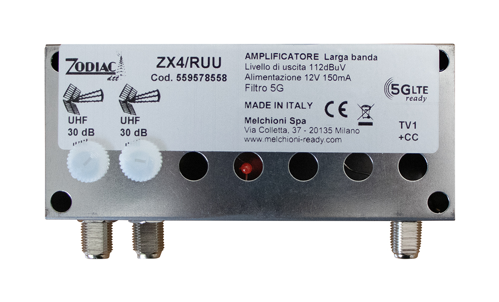 ZX4/RUU - Amplificatore DVB-T2  5G Free da palo con 2 ingressi in banda UHF