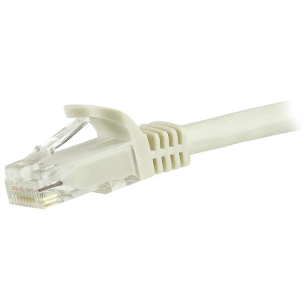 Startech.com N6PATC15MWH 15m CAT6 Ethernet Cable - White CAT 6 Gigabit Ethernet Wire -650MHz 100W PoE RJ45 UTP Network/Patch Cord Snagless w/Strain Relief Fluke Tested/Wiring is UL Certified/TIA (N6PATC15MWH)