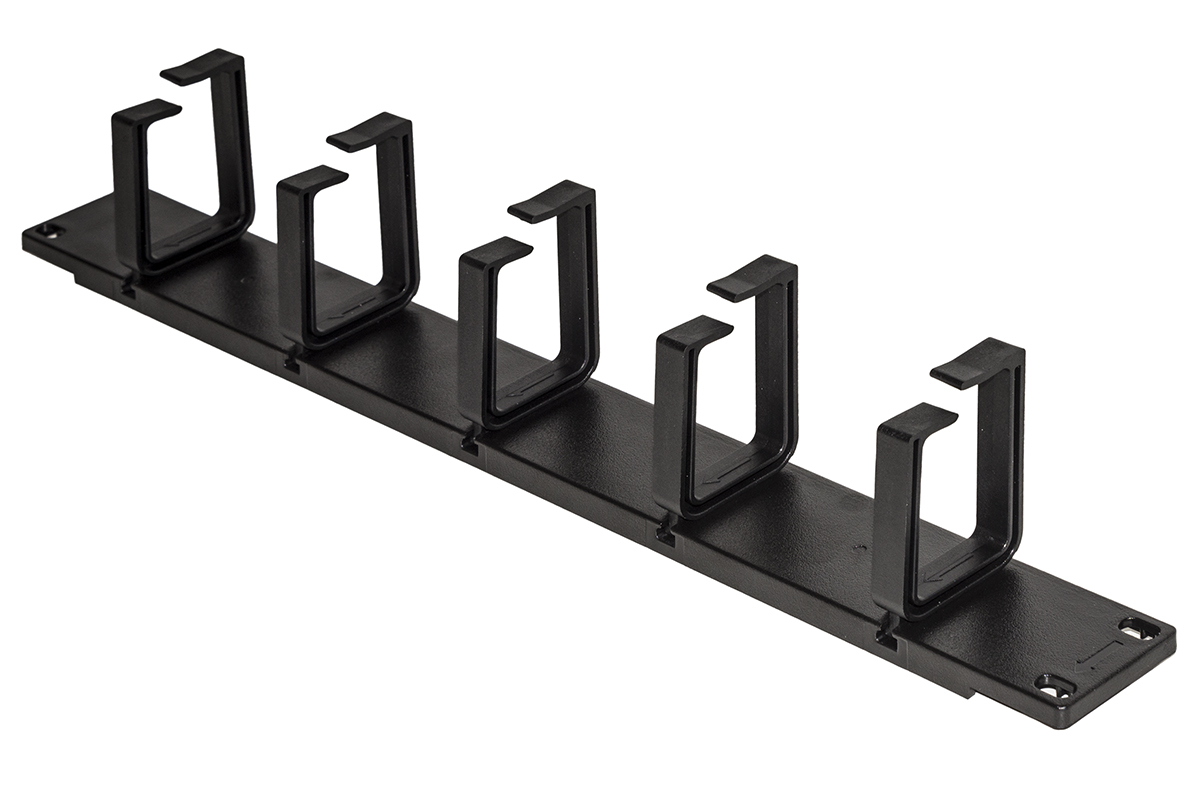 MKORG1UNS - LISTELLO GUIDACAVI PER ARMADI 19'' 1 UNITA' COLORE NERO CON 5 ANELLI REMOVIBILI