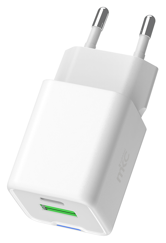 20W USB GAN Charger PD 1 USB-C + 1 USB-A White