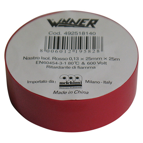 MKC 492518140 Insulating tape red 0,13mmx25mmx25mt self-extinguishing