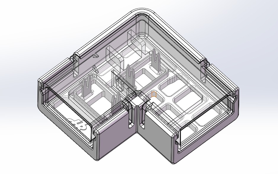 Connettore ad angolo 90° per board 8mm