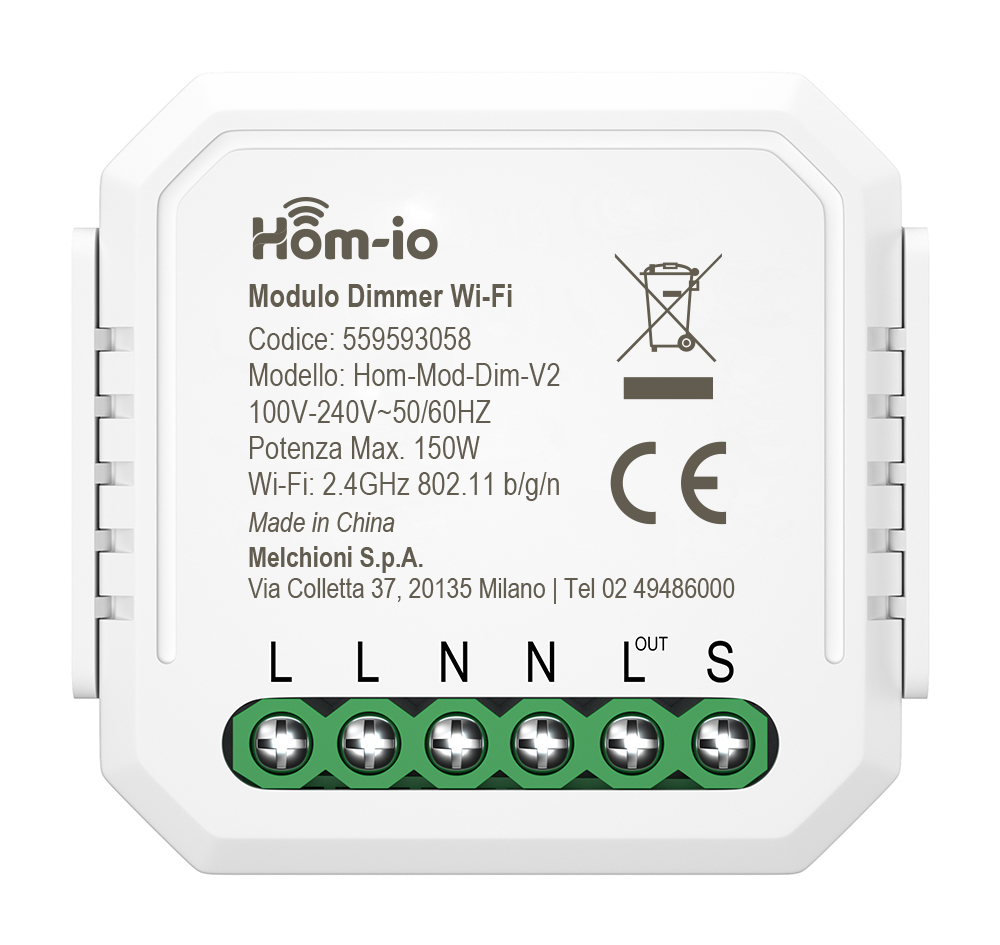 Hom-Mod-Dim-V2 Modulo dimmer 150W da incasso WiFi