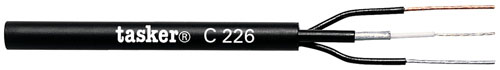 Tasker C226 Cable for videocontrol, 1x0,75ohm + 2x050, external diameter 6,6mm, black , hank da 100mt.