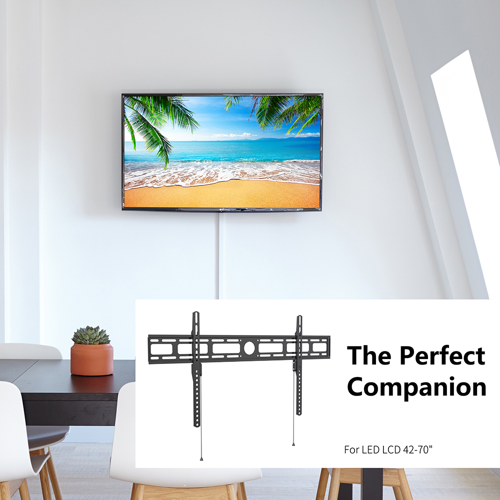 Fixed black wall mount TV bracket for 42''-80'', Model STV-IR-4280-FIXB