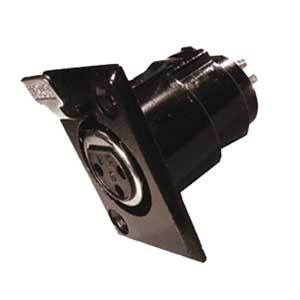 3-Pin Black Microphone Panel Socket PR/890N-C