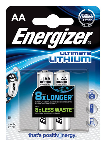 Batteria al litio AA stilo ultimate Energizer blister da 2 pezzi
