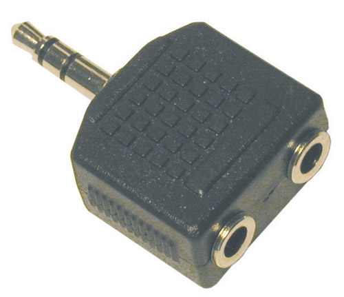 Adattatore spina 3,5mm stereo /2 prese 3,6 stereo - (1pz) blister