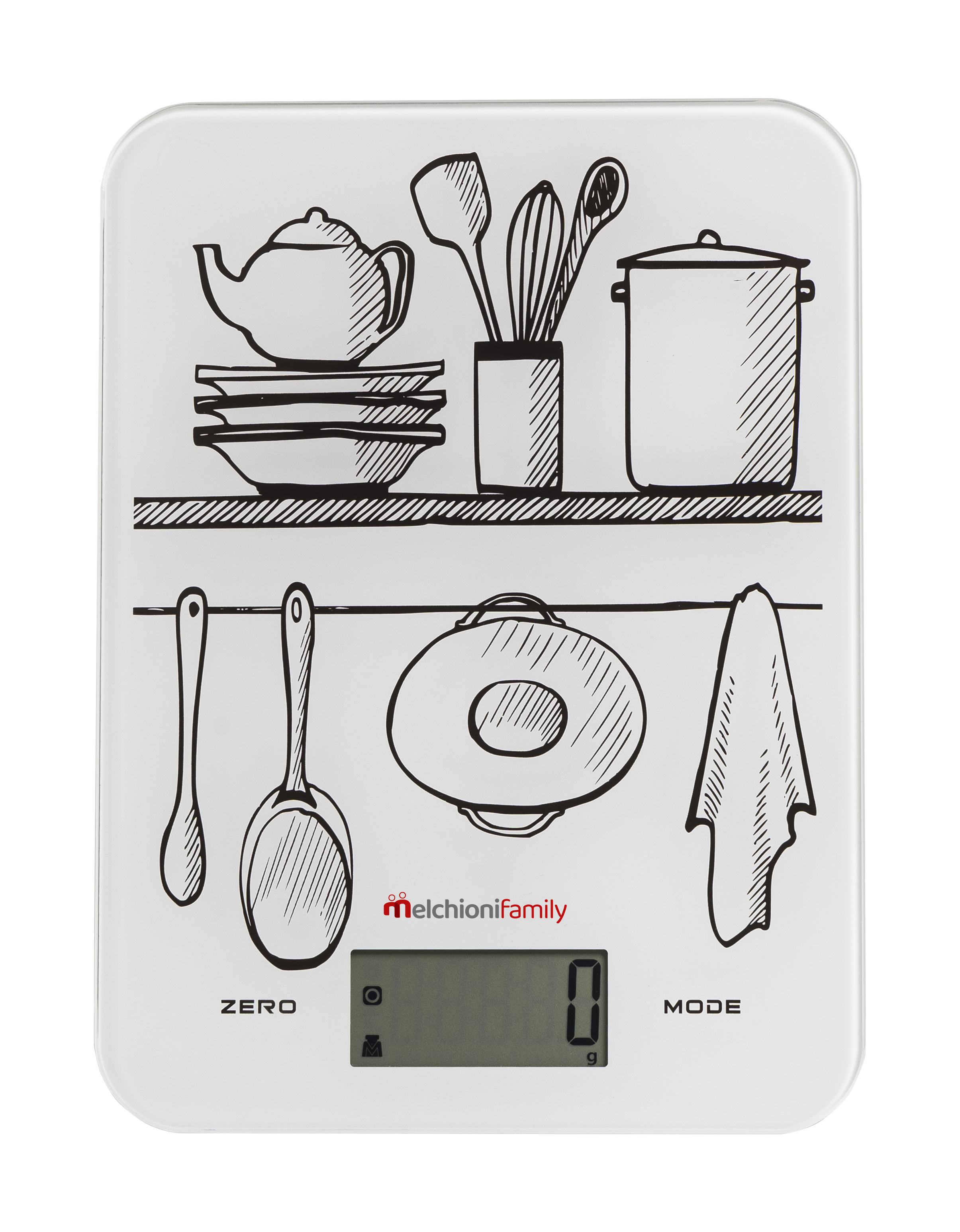 Bilancia da cucina GLASS con piatto in vetro