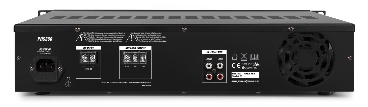 Amplificatore di potenza 360W 100V-8Ω